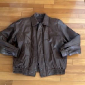 Jd brown Italian leather bommer jacket size large
